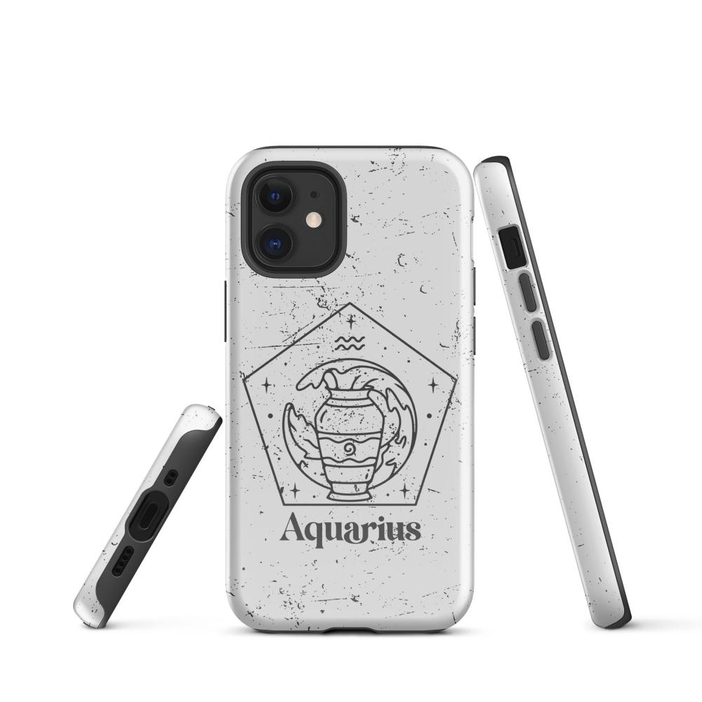 Aquarius Zodiac iPhone 12 mini Tough Case - Glossy Finish - https://ascensionemporium.net